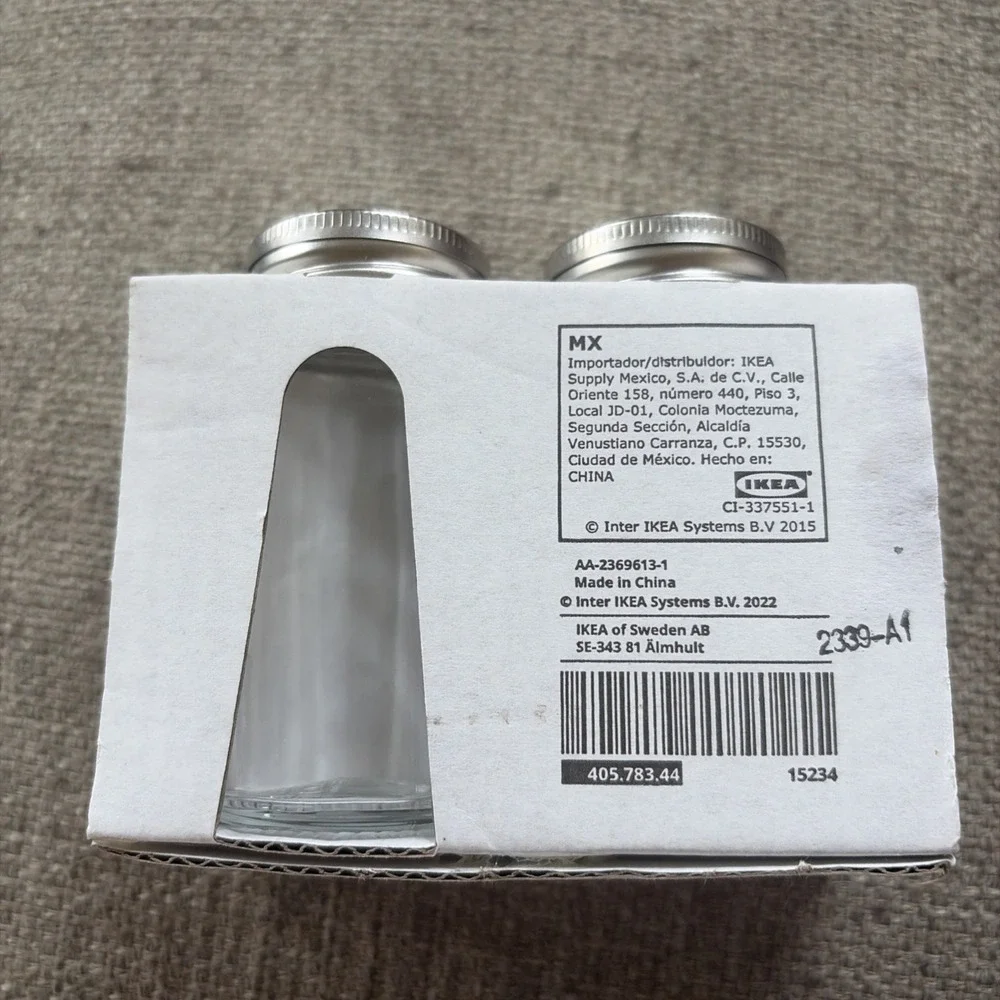 New! IKEA CITRONHAJ Salt & Pepper Shakers Chef Kitchen Glass Stainless Steel